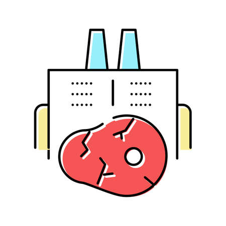 meat factory building color icon vector illustrationのイラスト素材
