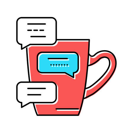 coffee break communication color icon vector illustrationのイラスト素材