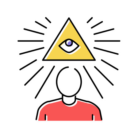 mindfulness soft skill color icon vector illustrationのイラスト素材