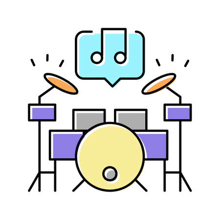play musical instrument mens leisure color icon vector illustrationのイラスト素材
