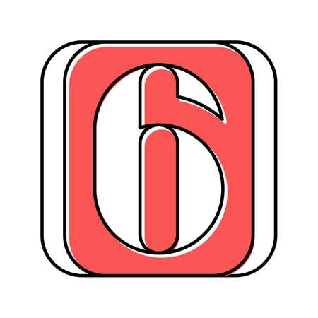 six number color icon vector illustration