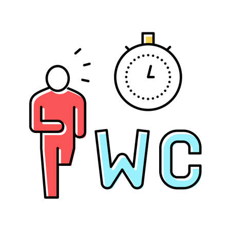 diarrhea digestion system problem color icon vector illustrationのイラスト素材
