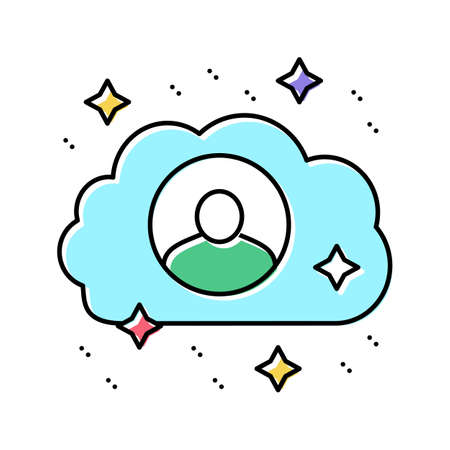 client information cloud storaging color icon vector illustrationのイラスト素材