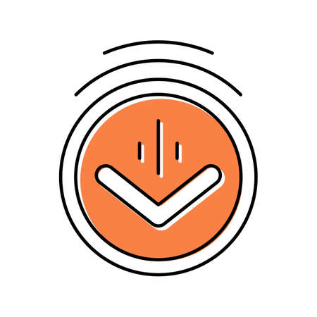 down scroll color icon vector illustrationのイラスト素材
