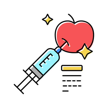fruits genetic syringe color icon vector illustrationのイラスト素材