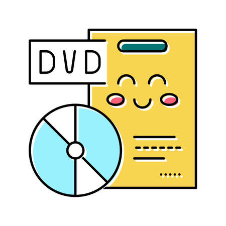 dvd films educational color icon vector illustrationのイラスト素材