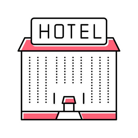 hotel building color icon vector illustrationのイラスト素材