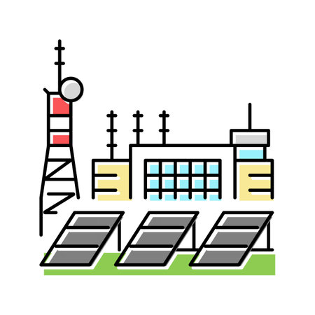power energy station color icon vector illustrationのイラスト素材