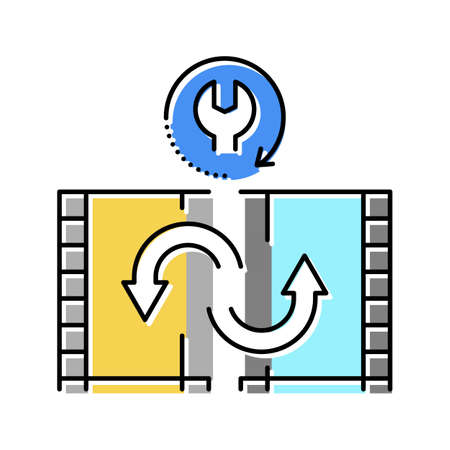 tape duplication color icon vector illustrationのイラスト素材