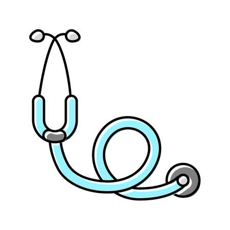 stethoscope medical color icon vector illustrationのイラスト素材