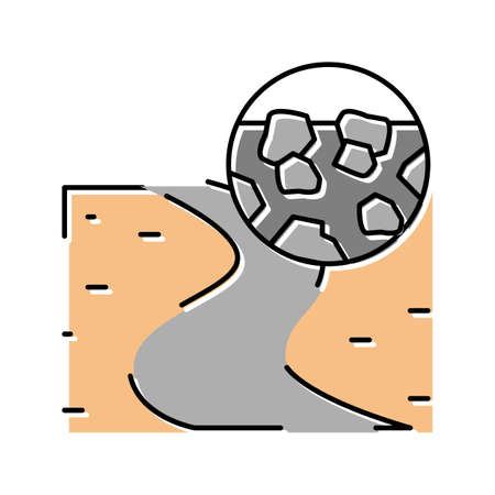 gravel road color icon vector illustrationのイラスト素材