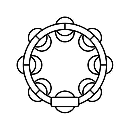tambourine rhythmic musical instrument line icon vector illustrationのイラスト素材