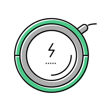 wireless charging pad color icon vector illustrationのイラスト素材