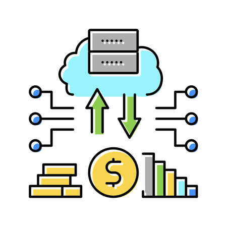regtech electronic equipment color icon vector illustrationのイラスト素材