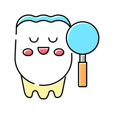 tooth research color icon vector illustrationのイラスト素材