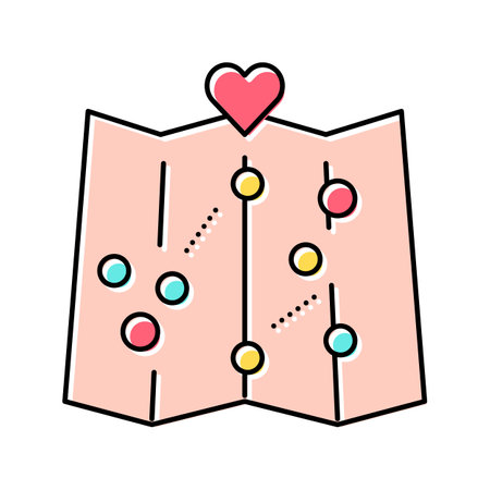 map love place location color icon vector illustrationのイラスト素材