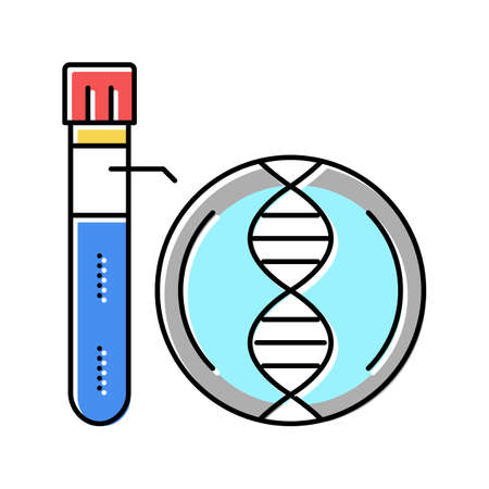 analysis flask genetic molecule color icon vector illustrationのイラスト素材