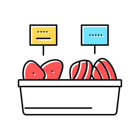 tuna fish meat in container color icon vector illustrationのイラスト素材