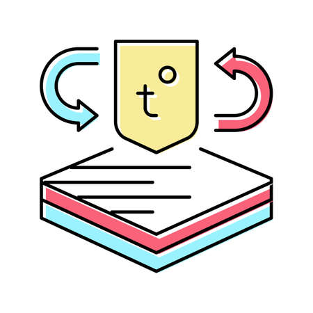 thermo fabrics properties color icon vector illustrationのイラスト素材
