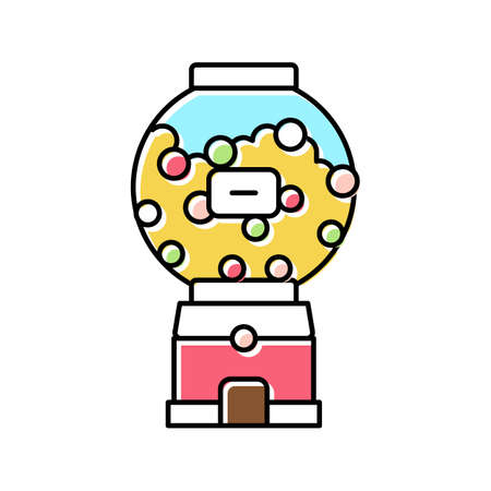 chewing gum and candy selling tool color icon vector illustrationのイラスト素材