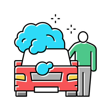 client car wash color icon vector illustrationのイラスト素材