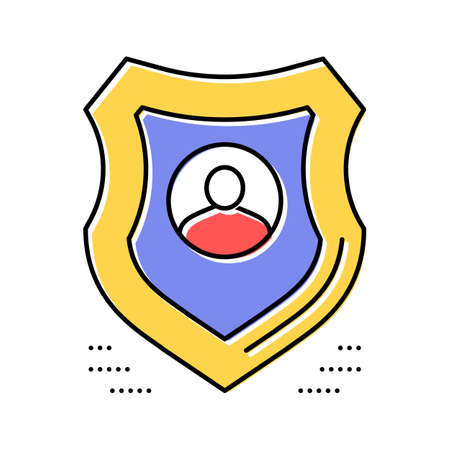 human protection shield color icon vector illustrationのイラスト素材