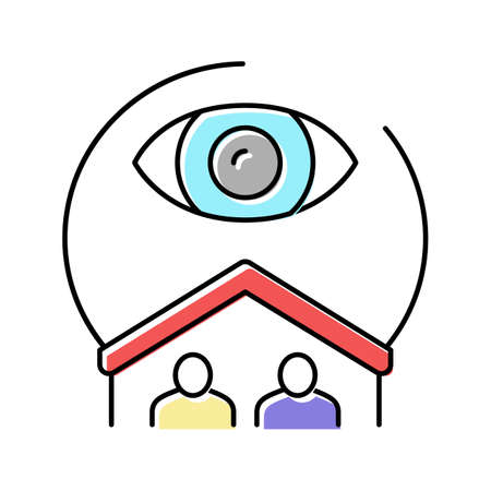 cohabitation surveillance color icon vector illustrationのイラスト素材