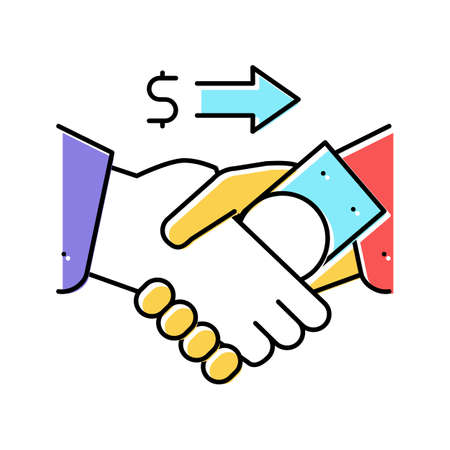 corruption law dictionary color icon vector illustrationのイラスト素材