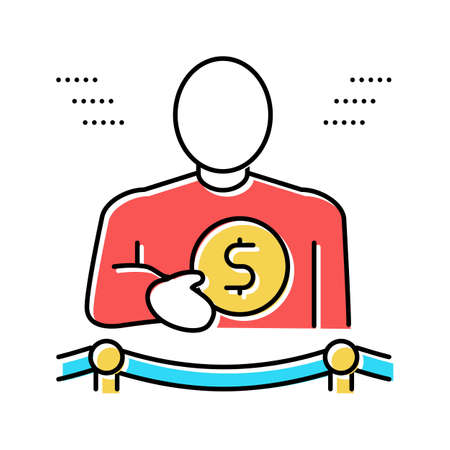 wealth people value color icon vector illustrationのイラスト素材