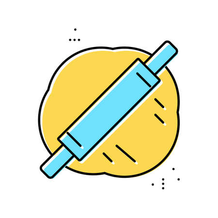 rolling dough color icon vector illustrationのイラスト素材
