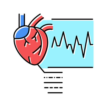 irregular heartbeats color icon vector illustrationのイラスト素材