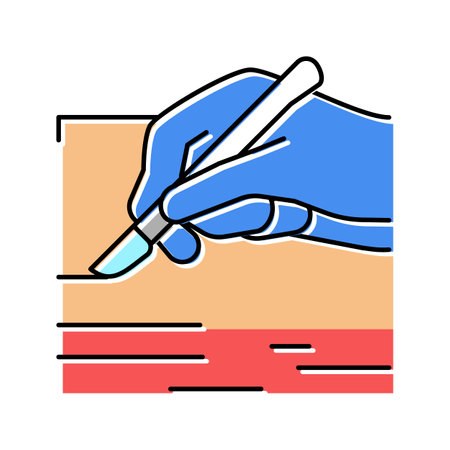 incision surgery color icon vector illustrationのイラスト素材