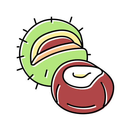chestnut nut color icon vector illustrationのイラスト素材