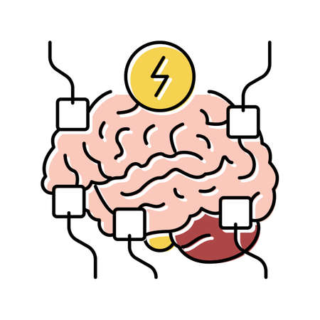 functional neurosurgery color icon vector illustrationのイラスト素材