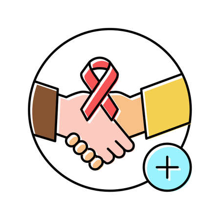 supportive dermato-oncology program color icon vector illustrationのイラスト素材