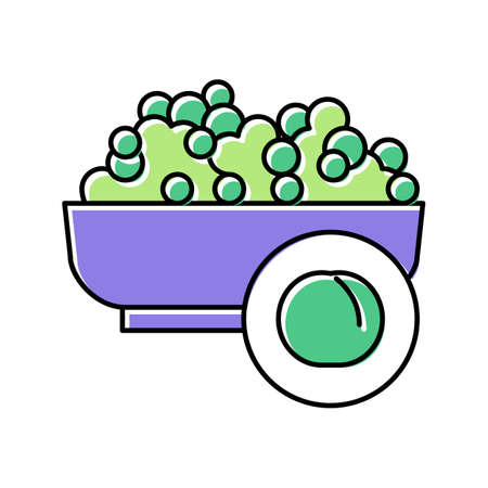 peas groat color icon vector illustrationのイラスト素材