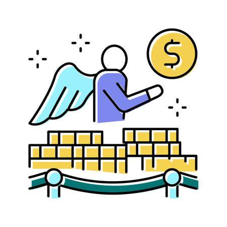 access to business angels or venture capital color icon vector illustrationのイラスト素材