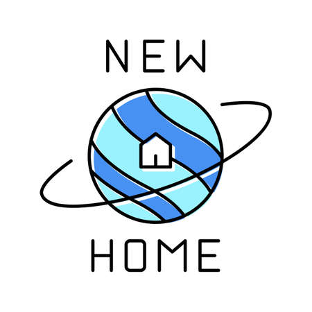 new home in space color icon vector illustrationのイラスト素材