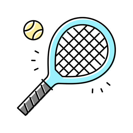 tennis sport game color icon vector illustrationのイラスト素材