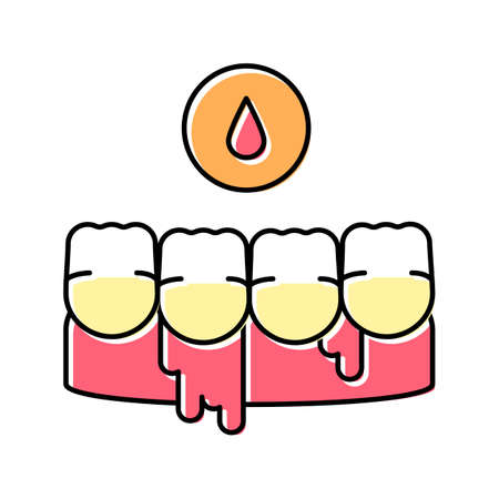 bleeding gums color icon vector illustrationのイラスト素材