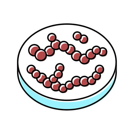 streptococcus bacteria color icon vector illustrationのイラスト素材