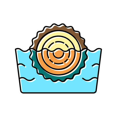 watering wood trunk color icon vector illustrationのイラスト素材
