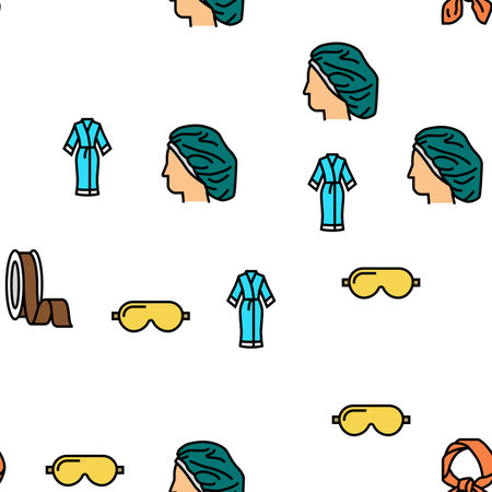 Sericulture Production Business Vector Seamless Pattern Thin Line Illustrationのイラスト素材