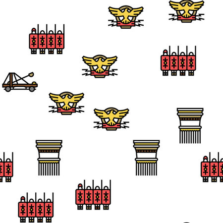 Soccer Team Sport Game On Stadium Vector Seamless Pattern Thin Line Illustrationのイラスト素材