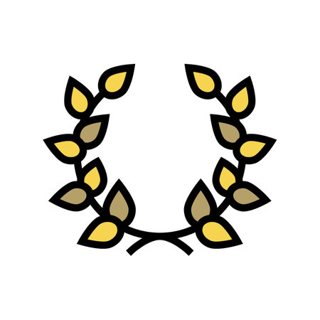 laurel crown color icon vector. laurel crown sign. isolated symbol illustrationのイラスト素材