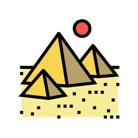 pyramid egypt construction color icon vector. pyramid egypt construction sign. isolated symbol illustrationのイラスト素材