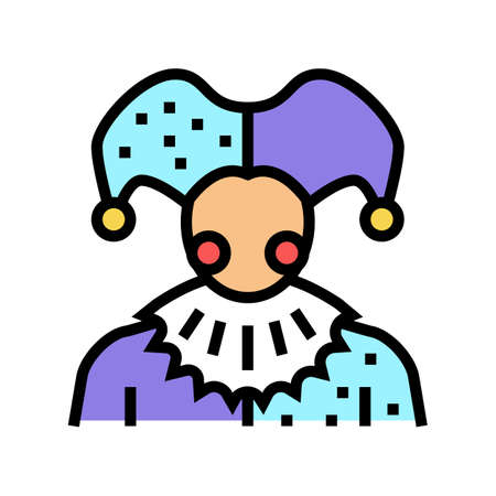 jester fairy tale color icon vector. jester fairy tale sign. isolated symbol illustrationのイラスト素材