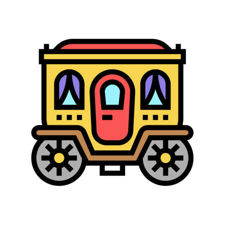 carriage fairy tale transport color icon vector. carriage fairy tale transport sign. isolated symbol illustrationのイラスト素材
