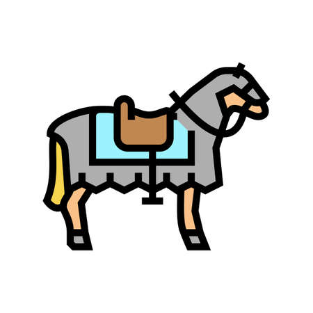 knight horse animal color icon vector. knight horse animal sign. isolated symbol illustrationのイラスト素材