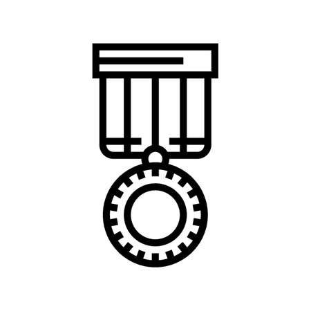 medallion award line icon vector. medallion award sign. isolated contour symbol black illustrationのイラスト素材